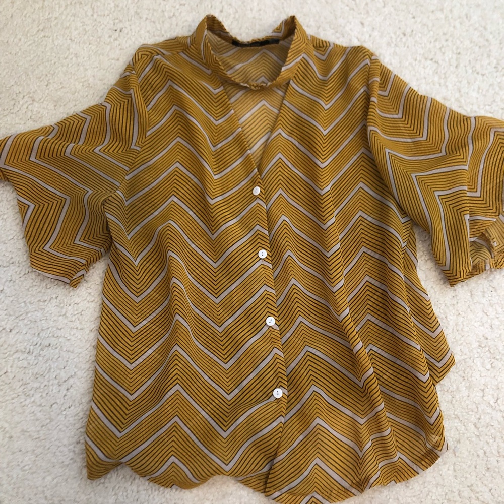 Striped yellow blouse